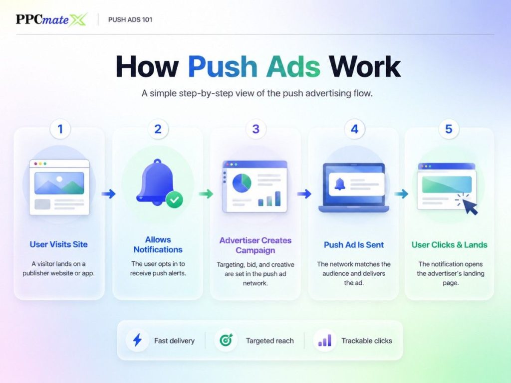 How Push Ads Work - Infographic