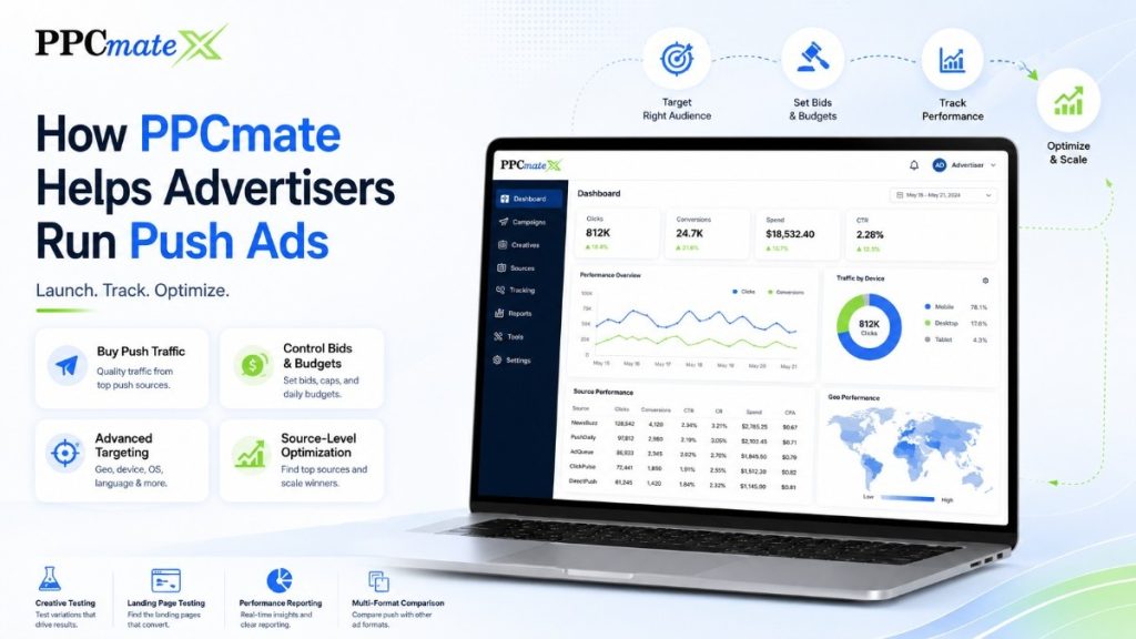How PPCmate Helps Advertisers Run Push Ads -PPCmate dashboard