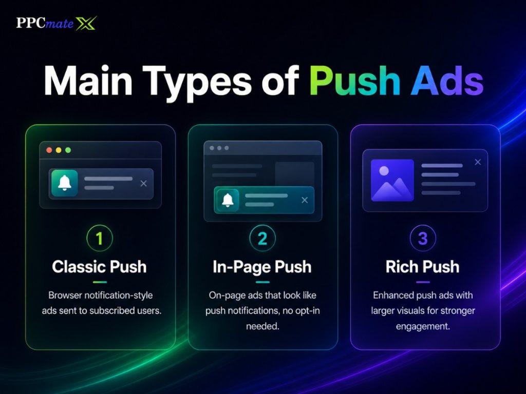 Main Types of Push Ads -infographics-ppcmates 