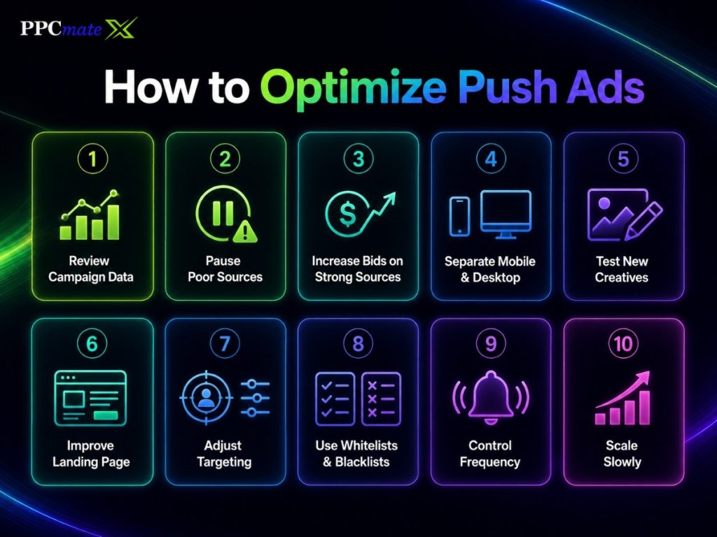 How to Optimize Push Ads -infographic