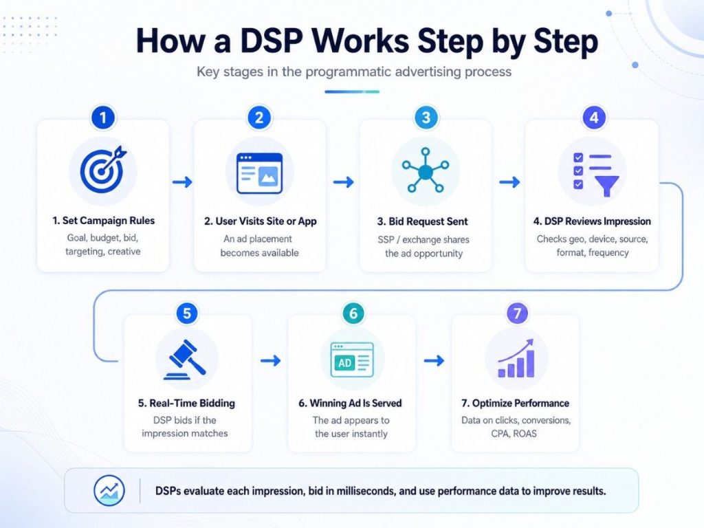 How a DSP Works Step by Step - Infographic