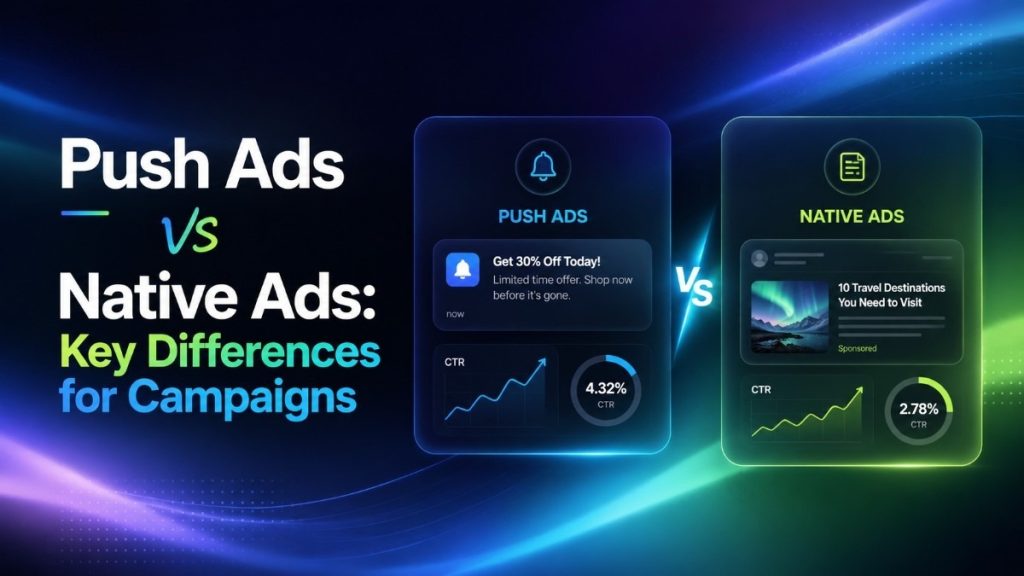 Push Ads vs Native Ads: Key Differences for Campaigns