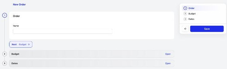 The new Orders form